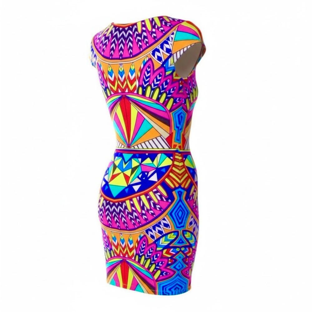 Mara Hoffman Vibrant Geometric Pattern Mini Dress… - image 5